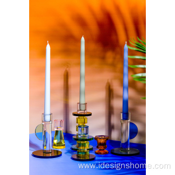 Glass Irregular Candle Holder Set